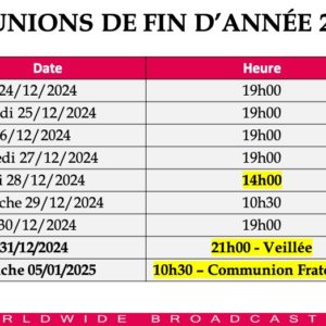 Réunion de fin d’année 2024 Réunion de fin d’année 2024